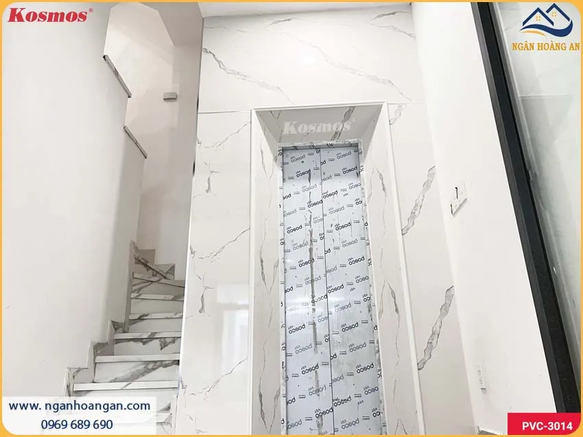 Thi Công Tấm PVC Giả Đá Hiện Đại Cho Thang Máy