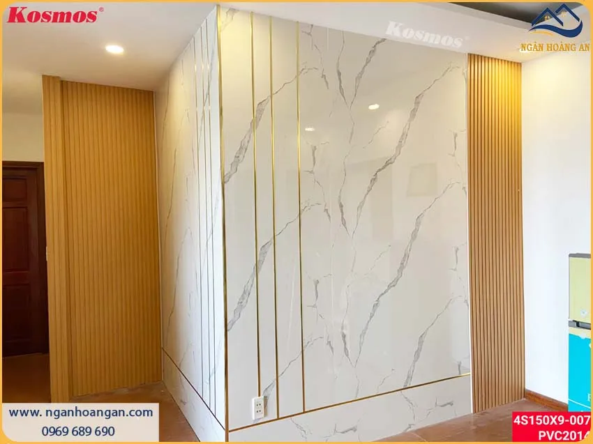 Căn Hộ Thi Công Ốp Tường Bằng PVC Giả Đá Giá Thành Hợp Lý