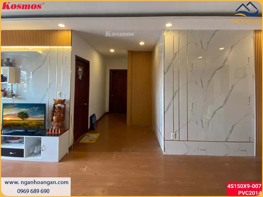 Phòng Khách Được Ốp Tường Bằng Tấm Nhựa PVC Giả Đá, Đẹp Và Thu Hút