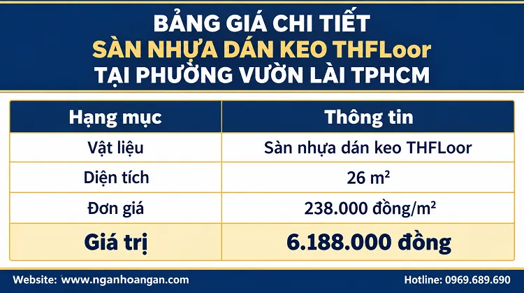 Bảng Giá Chi Tiết Sàn Nhựa Dán Keo THFLoor Tại Phường Vườn Lài TPHCM
