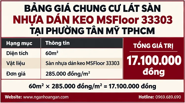Bảng Giá Chung Cư Lát Sàn Nhựa Dán Keo MSFloor 33303 Tại Phường Tân Mỹ TPHCM Bảng Giá Chung Cư Lát Sàn Nhựa Dán Keo MSFloor 33303 Tại Phường Tân Mỹ TPHCM