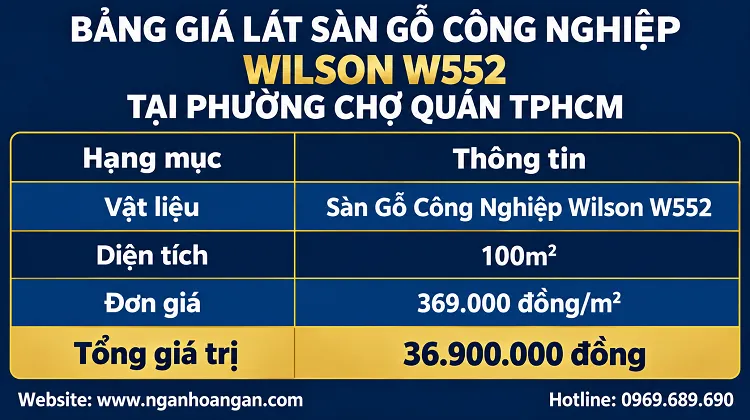 Bảng Giá Lát Sàn Gỗ Công Nghiệp Wilson W552 