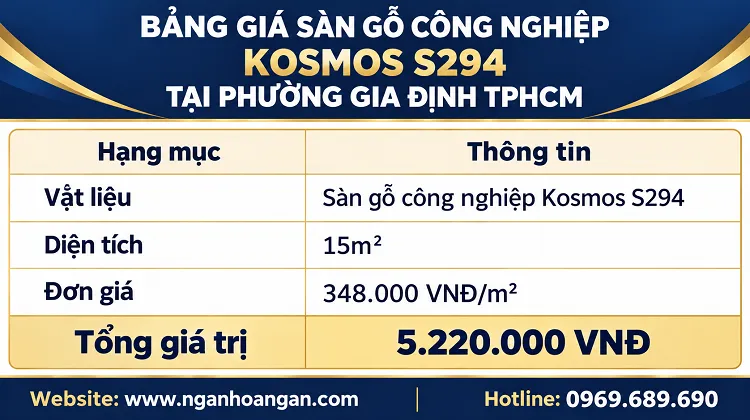 Bảng Giá Sàn Gỗ Công Nghiệp Kosmos S294 