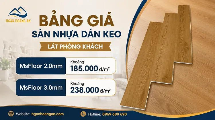 Bảng Giá Sàn Nhựa Dán Keo Lát Phòng Khách Mới Nhất Tại TPHCM