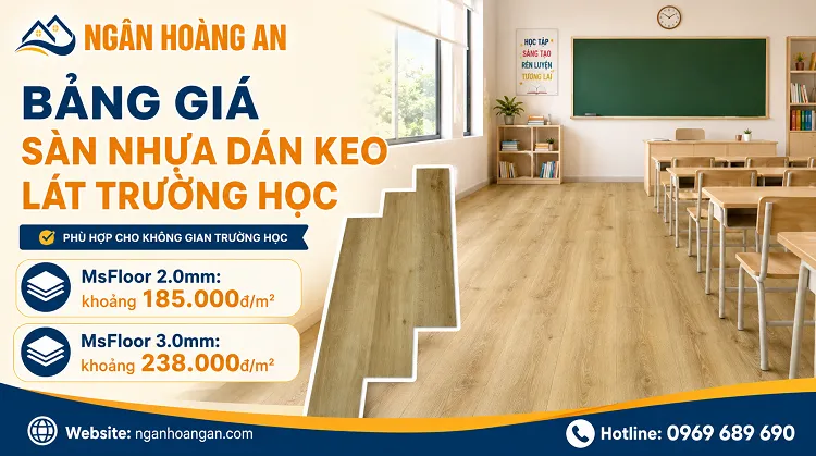 Bảng Giá Sàn Nhựa Dán Keo Lát Trường Học Mới Nhất Tại Bình Dương