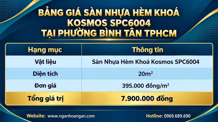 Bảng Giá Sàn Nhựa Hèm Khoá Kosmos SPC6004 
