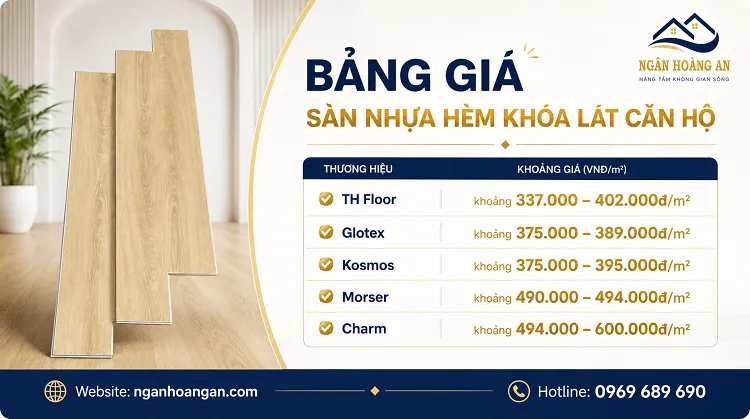 Bảng Giá Sàn Nhựa Hèm Khoá Sàn Nhựa Hèm Khoá Lát Căn Hộ Tại TPHCM