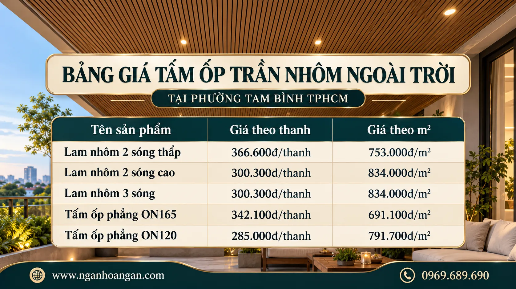 Bảng Giá Tấm Ốp Trần Nhôm Ngoài Trời Tại Phường Tam Bình TPHCM Bảng Giá Tấm Ốp Trần Nhôm Ngoài Trời Tại Phường Tam Bình TPHCM