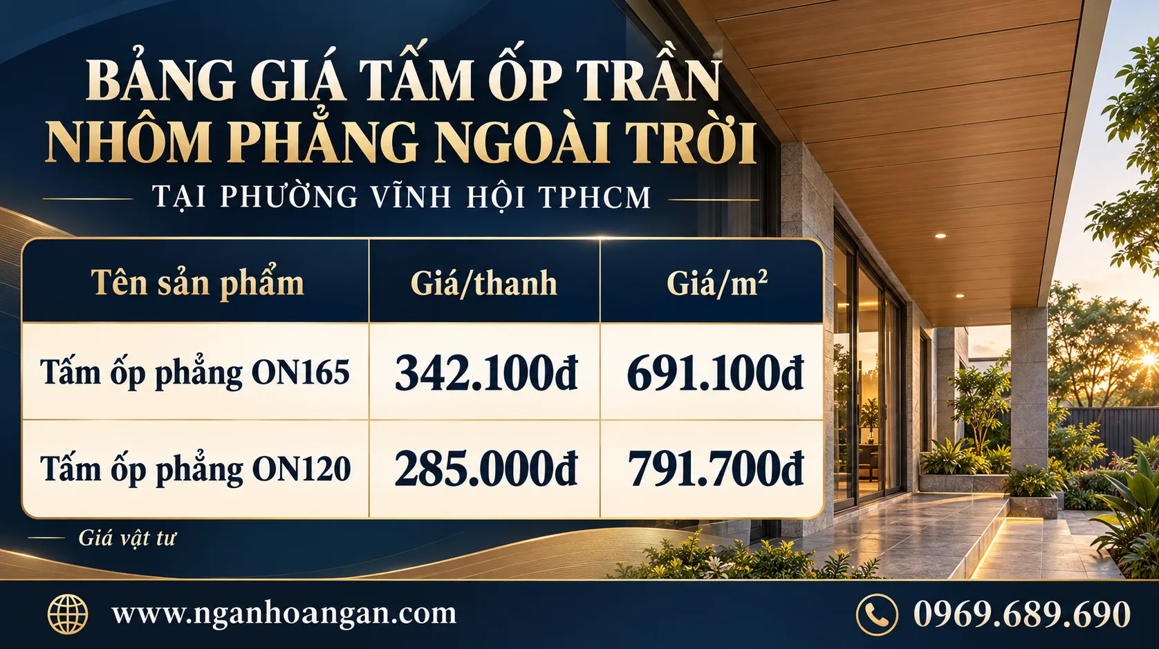 Bảng Giá Tấm Ốp Trần Nhôm Phẳng Ngoài Trời Bảng Giá Tấm Ốp Trần Nhôm Phẳng Ngoài Trời