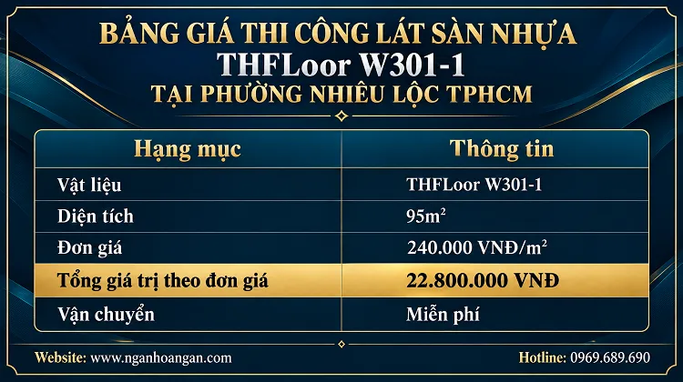 Bảng Giá Thi Công Lát Sàn Nhựa THFLoor W301-1 Bảng Giá Thi Công Lát Sàn Nhựa THFLoor W301-1
