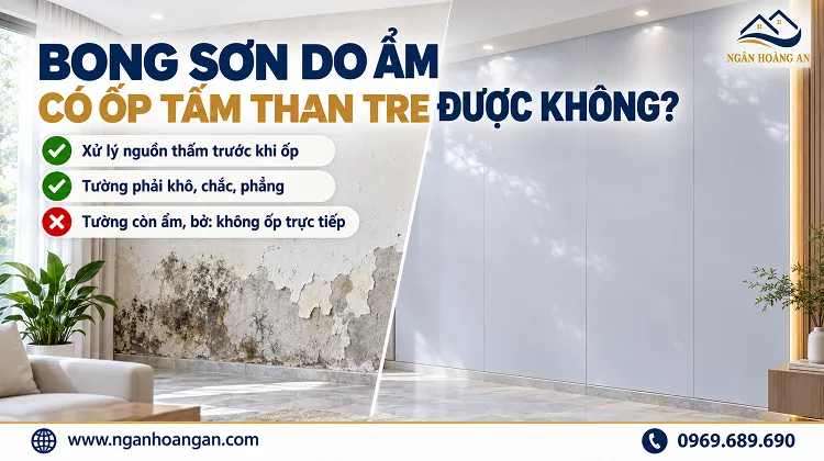Bong Sơn Do Ẩm Thấm Có Ốp Tấm Than Tre Được Không? Bong Sơn Do Ẩm Thấm Có Ốp Tấm Than Tre Được Không?