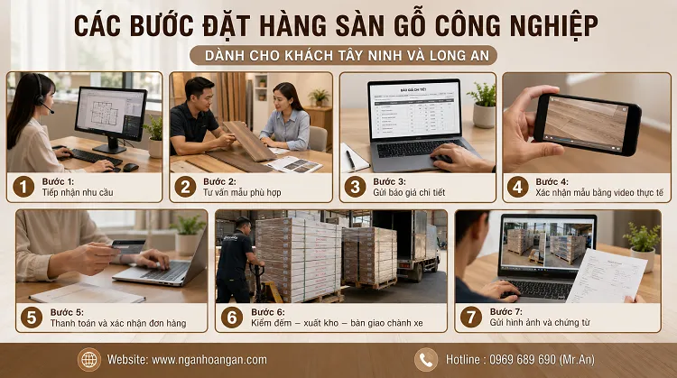 Các Bước Đặt Hàng Sàn Gỗ Công Nghiệp Dành Cho Khách Tây Ninh Và Long An