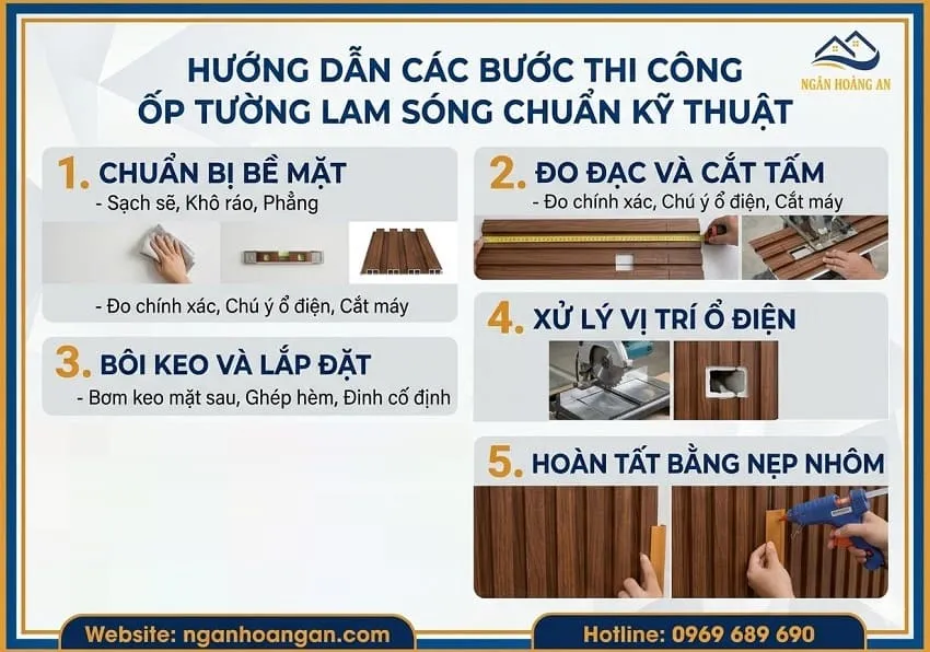 Các Bước Thi Công Ốp Tường Lam Sóng Chuẩn Kỹ Thuật