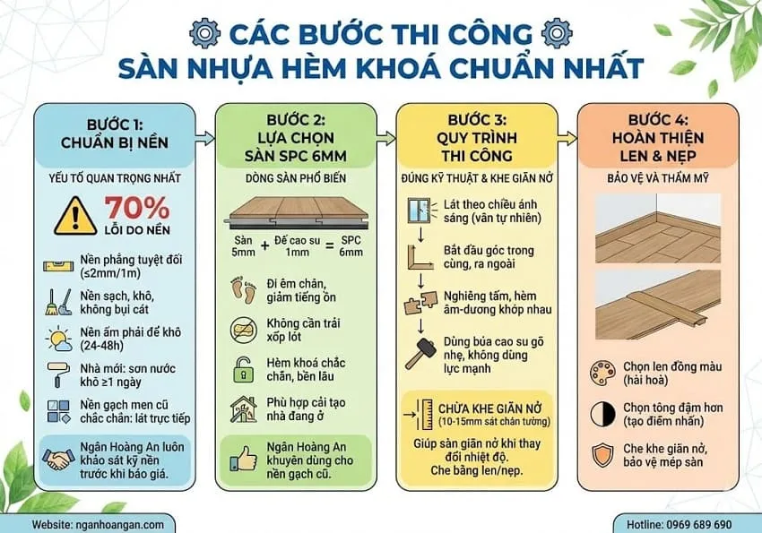 Các Bước Thi Công Sàn Nhựa Hèm Khoá Chuẩn Nhất Các Bước Thi Công Sàn Nhựa Hèm Khoá Chuẩn Nhất