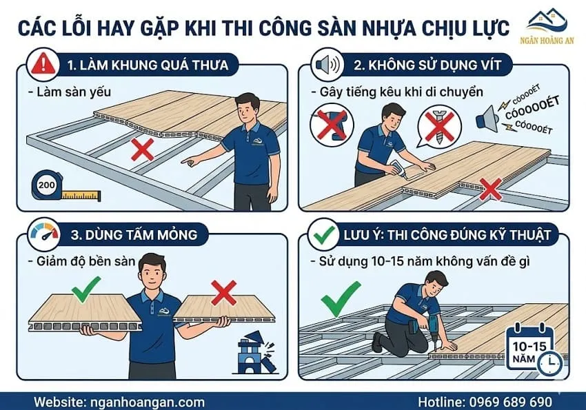 Các Lỗi Hay Gặp Khi Thi Công Sàn Nhựa Chịu Lực