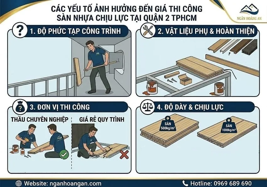 Các Yếu Tố Ảnh Hưởng Đến Giá Thi Công Sàn Nhựa Chịu Lực Tại Quận 2 TPHCM