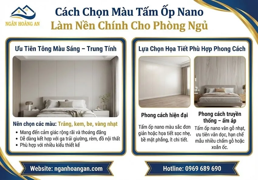 Cách Chọn Màu Tấm Ốp Nano Làm Nền Chính Cho Phòng Ngủ
