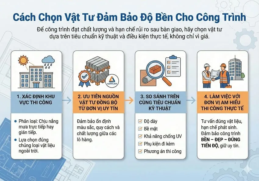 Cách Chọn Vật Tư Đảm Bảo Độ Bền Cho Công Trình Ốp Trần Ngoài Trời