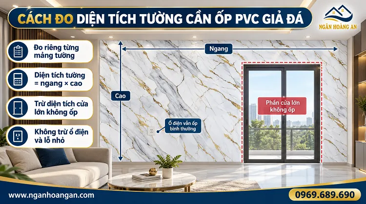 Cách Đo Diện Tích Tường Cần Ốp PVC Giả Đá