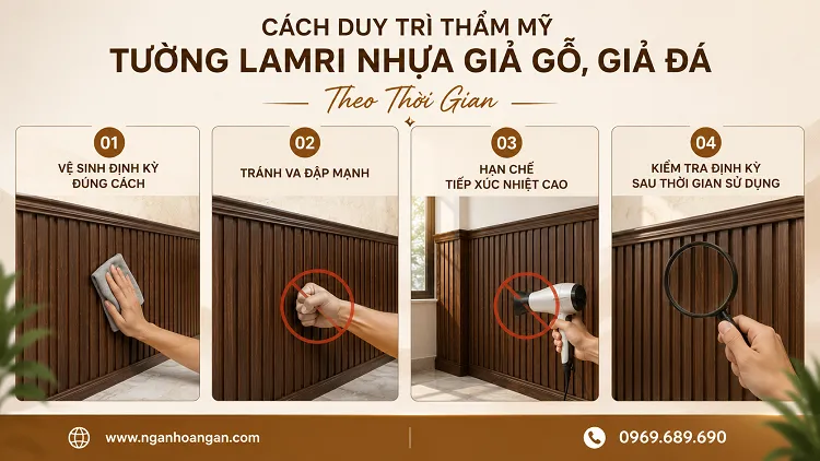 Cách Duy Trì Thẩm Mỹ Tường Lamri Nhựa Giả Gỗ, Giả Đá Theo Thời Gian