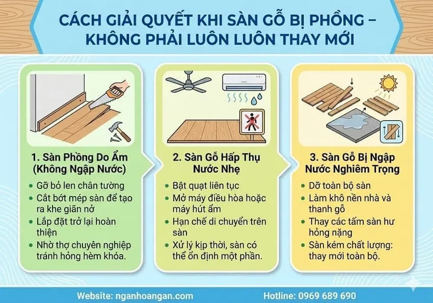 Cách Giải Quyết Khi Sàn Gỗ Bị Phồng – Không Phải Luôn Luôn Thay Mới Cách Giải Quyết Khi Sàn Gỗ Bị Phồng – Không Phải Luôn Luôn Thay Mới