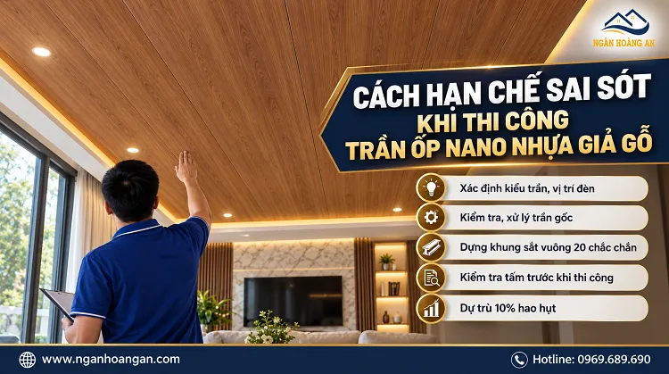 Cách Hạn Chế Sai Sót Khi Thi Công Trần Ốp Nano Nhựa Giả Gỗ