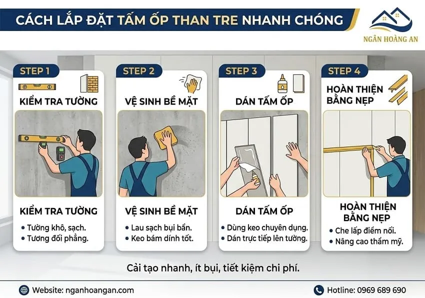 Cách Lắp Đặt Tấm Ốp Than Tre Nhanh Chóng