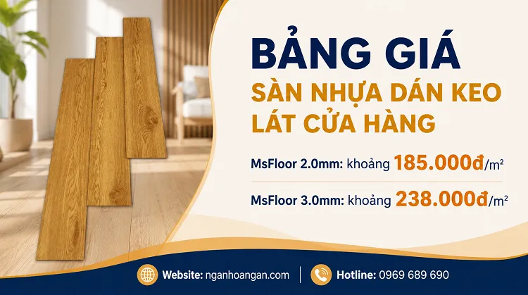 Cập Nhật Bảng Giá Trọn Gói Sàn Nhựa Dán Keo Lát Cửa Hàng Tại TPHCM Cập Nhật Bảng Giá Trọn Gói Sàn Nhựa Dán Keo Lát Cửa Hàng Tại TPHCM