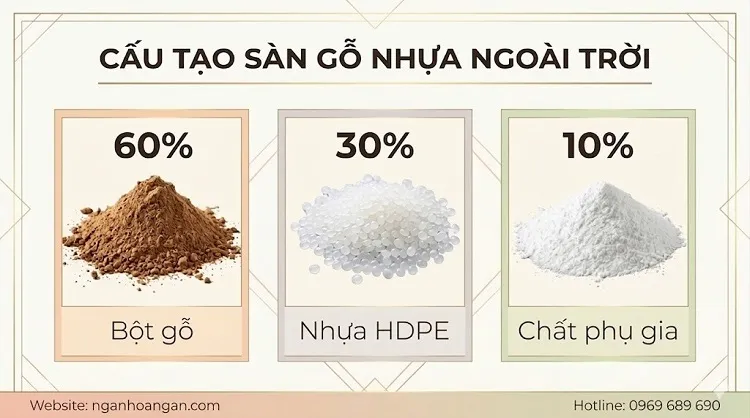 Cấu Tạo Của Sàn Gỗ Nhựa Ngoài Trời Hwood