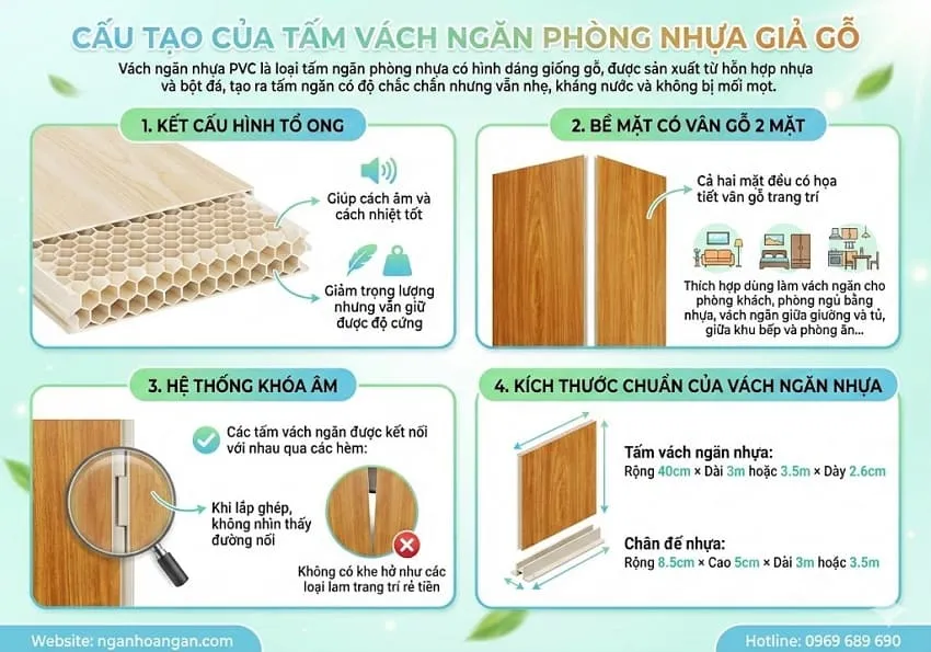 Cấu Tạo Của Tấm Vách Ngăn Phòng Nhựa Giả Gỗ Cấu Tạo Của Tấm Vách Ngăn Phòng Nhựa Giả Gỗ