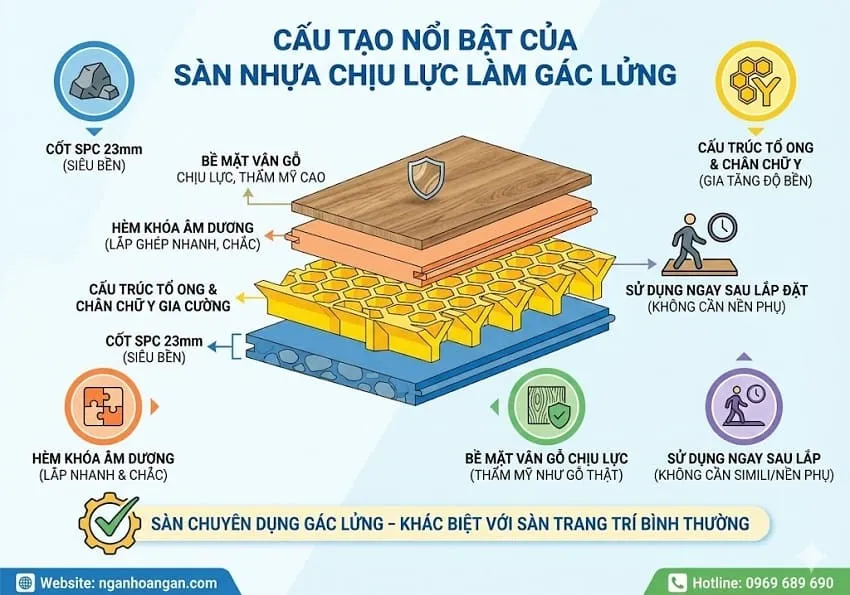Cấu Tạo Nổi Bật Của Sàn Nhựa Chịu Lực Làm Gác Lửng