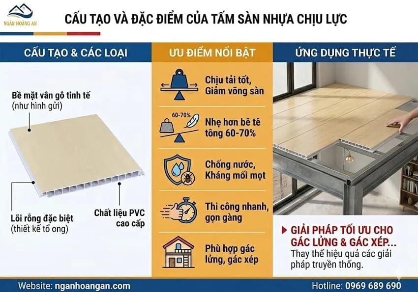 Cấu Tạo Và Đặc Điểm Của Tấm Sàn Nhựa Chịu Lực