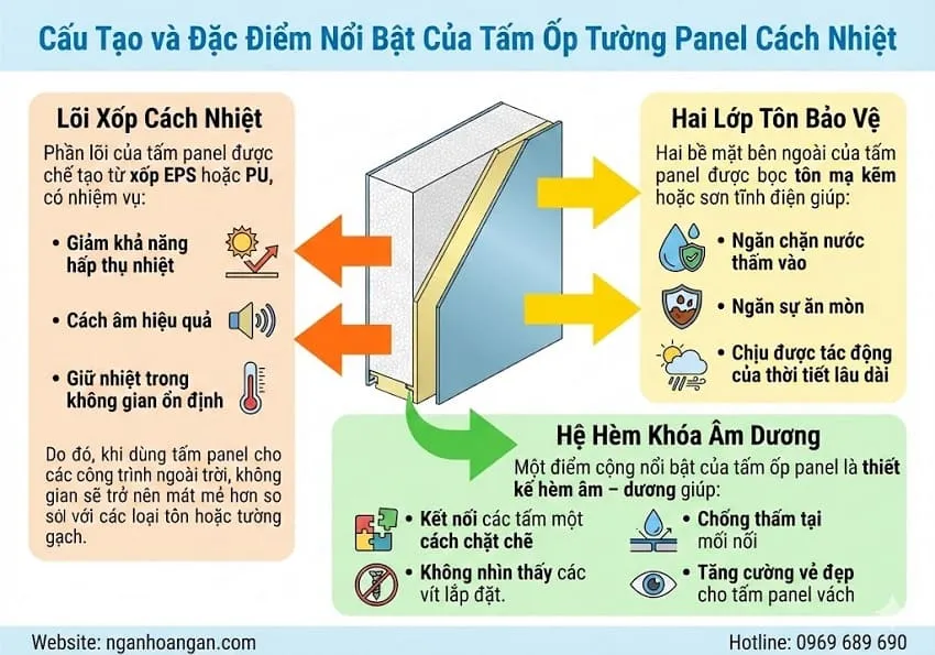 Cấu Tạo và Đặc Điểm Nổi Bật Của Tấm Ốp Tường Panel Cách Nhiệt