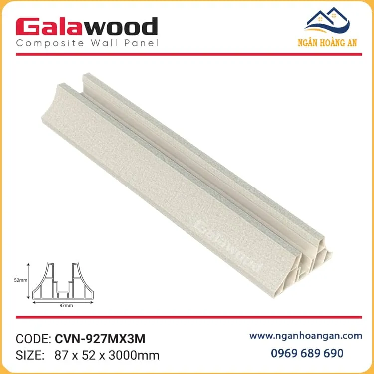 Chân Vách Ngăn Nhựa PVC Galawood CVN-927MX3M Vân Trắng Kem Chân Vách Ngăn Nhựa PVC Galawood CVN-927MX3M Vân Trắng Kem