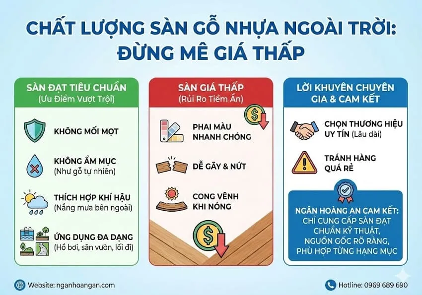 Chất Lượng Của Sàn Gỗ Nhựa Ngoài Trời – Đừng Mê Giá Thấp