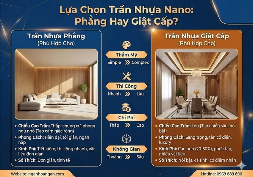 Chọn Lọc Ốp Trần Nano Dựa Trên Chiều Cao Của Trần Nhà