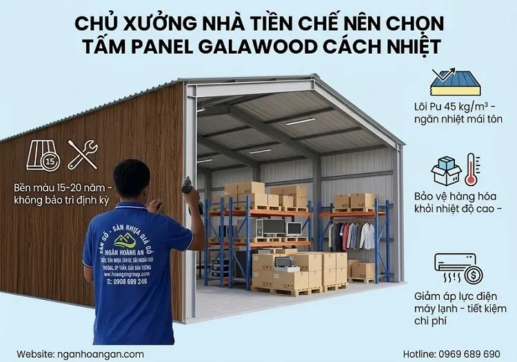 Chủ Xường Nhà Tiền Chế Nên Chọn Tấm Panel Galawood Cách Nhiệt
