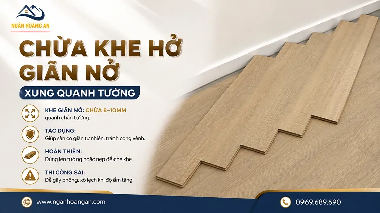 Chừa Khe Hở Giãn Nở Xung Quanh Tường Khi Lát Sàn Gỗ