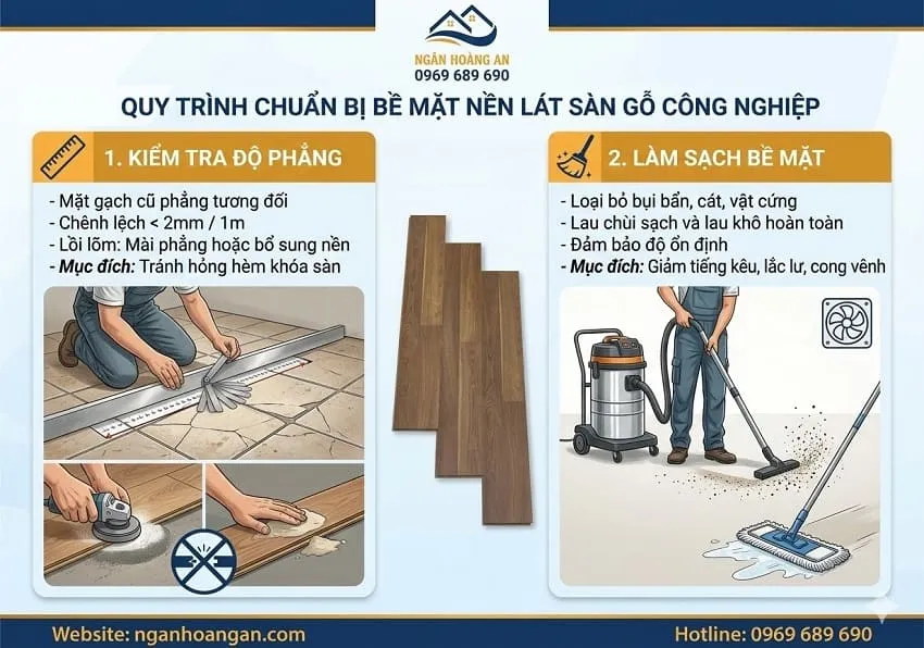 Chuẩn Bị Bề Mặt Nền Trước Khi Tiến Hành Lát Sàn Gỗ Công Nghiệp Chuẩn Bị Bề Mặt Nền Trước Khi Tiến Hành Lát Sàn Gỗ Công Nghiệp