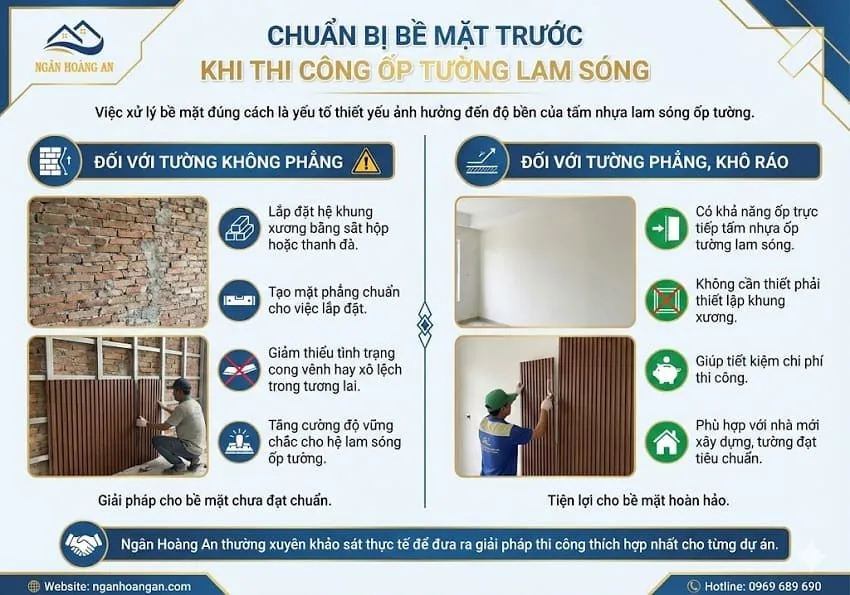 Chuẩn Bị Bề Mặt Trước Khi Thi Công Ốp Tường Lam Sóng
