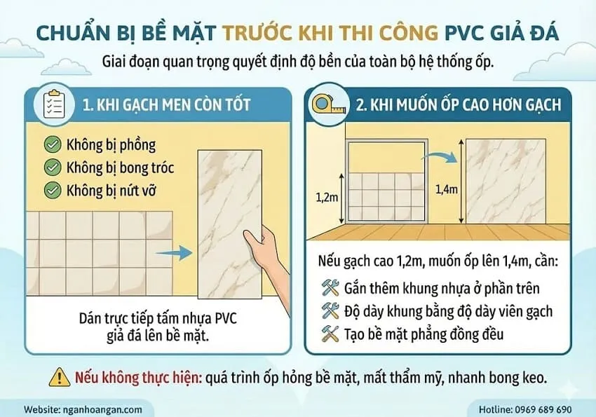Chuẩn Bị Bề Mặt Trước Khi Thi Công PVC Giả Đá