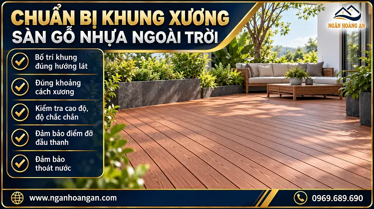 Chuẩn Bị Khung Xương Sàn Gỗ Nhựa Ngoài Trời Chuẩn Bị Khung Xương Sàn Gỗ Nhựa Ngoài Trời