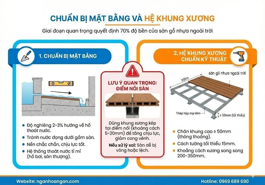 Chuẩn Bị Mặt Bằng Và Hệ Khung Xương Cho Thi Công Sàn Ngoài Trời Chuẩn Bị Mặt Bằng Và Hệ Khung Xương Cho Thi Công Sàn Ngoài Trời