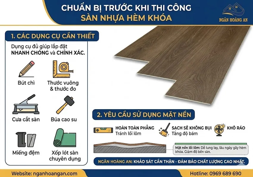 Chuẩn Bị Trước Khi Thi Công Sàn Nhựa Hèm Khoá