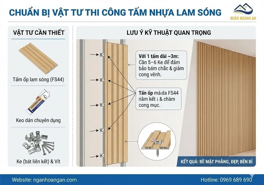 Chuẩn Bị Vật Tư Thi Công Tấm Nhựa Lam Sóng