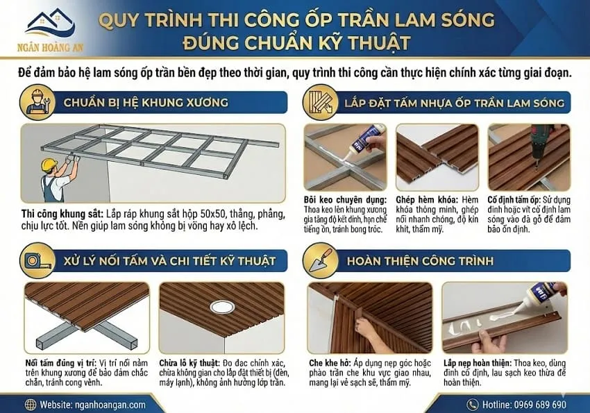 Quy Trình Thi Công Ốp Trần Lam Sóng Đúng Chuẩn Kỹ Thuật Quy Trình Thi Công Ốp Trần Lam Sóng Đúng Chuẩn Kỹ Thuật