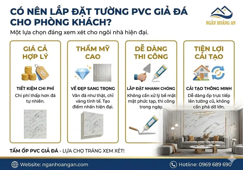 Có Nên Lắp Đặt Tường PVC Giả Đá Cho Phòng Khách? Có Nên Lắp Đặt Tường PVC Giả Đá Cho Phòng Khách?