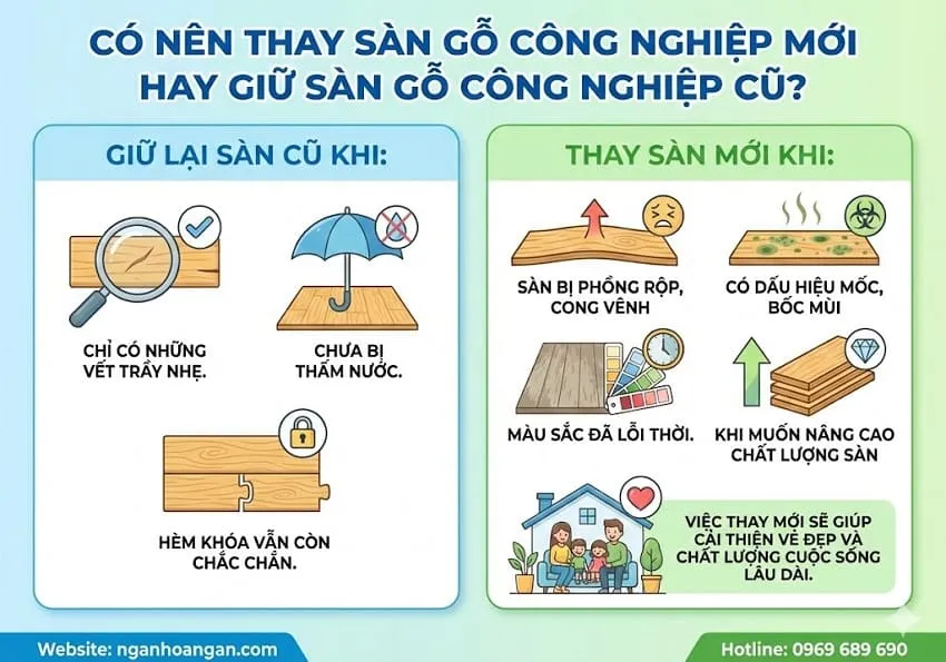 Có Nên Thay Sàn Gỗ Công Nghiệp Mới Hay Giữ Sàn Gỗ Công Nghiệp Cũ?