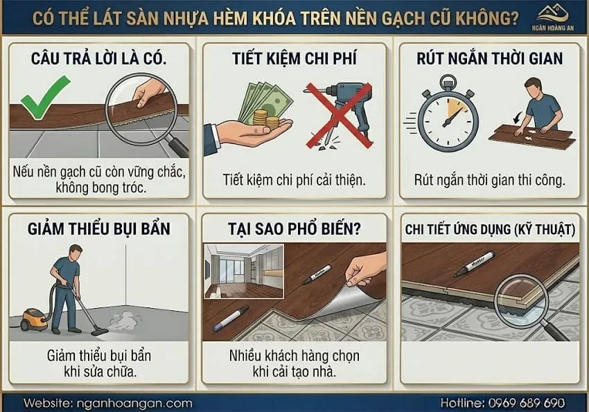 Có Thể Lát Sàn Nhựa Hèm Khóa Trên Nền Gạch Cũ Không?