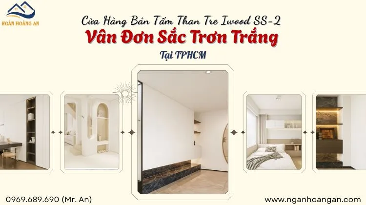 Cửa Hàng Bán Tấm Than Tre Iwood SS-2 Vân Đơn Sắc Trơn Trắng Tại TPHCM
